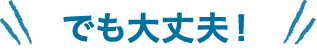 でも大丈夫!